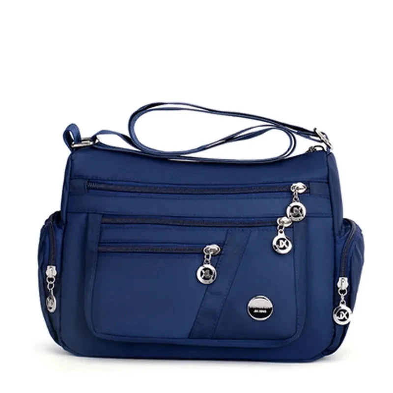 Waterproof Oxford Crossbody Bag – Multi-Zipper Women's Bag