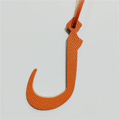 Wholesale Luxury Genuine Natural Leather Character Alphabet Arabic Letter L Keychain Backpack