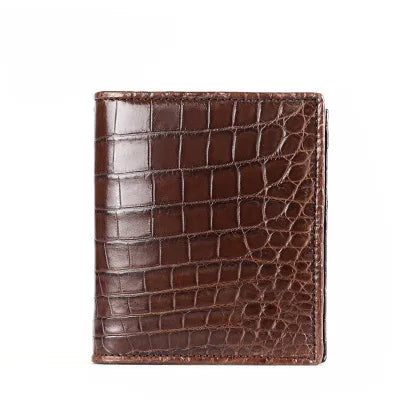 Crocodile Leather Men's Short Wallet with Multi-Card Slots
