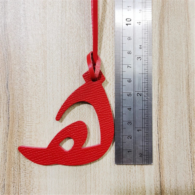 Wholesale Luxury Genuine Natural Leather Character Alphabet Arabic Letter H Keychain Backpack