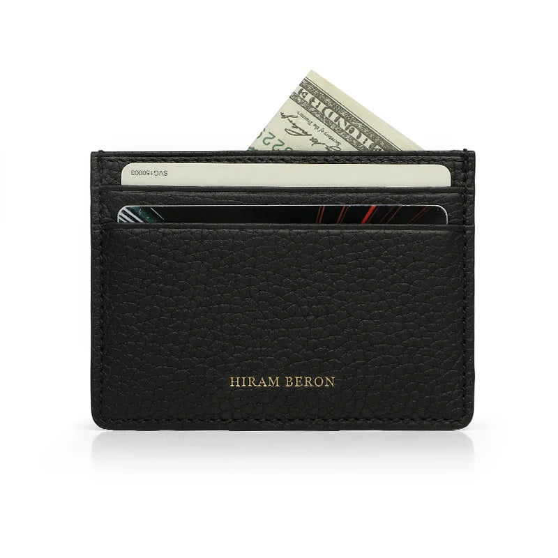 Monogram Pebble Leather Card Holder Wallet – Women & Men