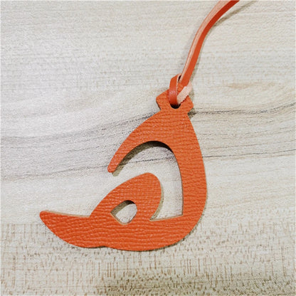Wholesale Luxury Genuine Natural Leather Character Alphabet Arabic Letter H Keychain Backpack