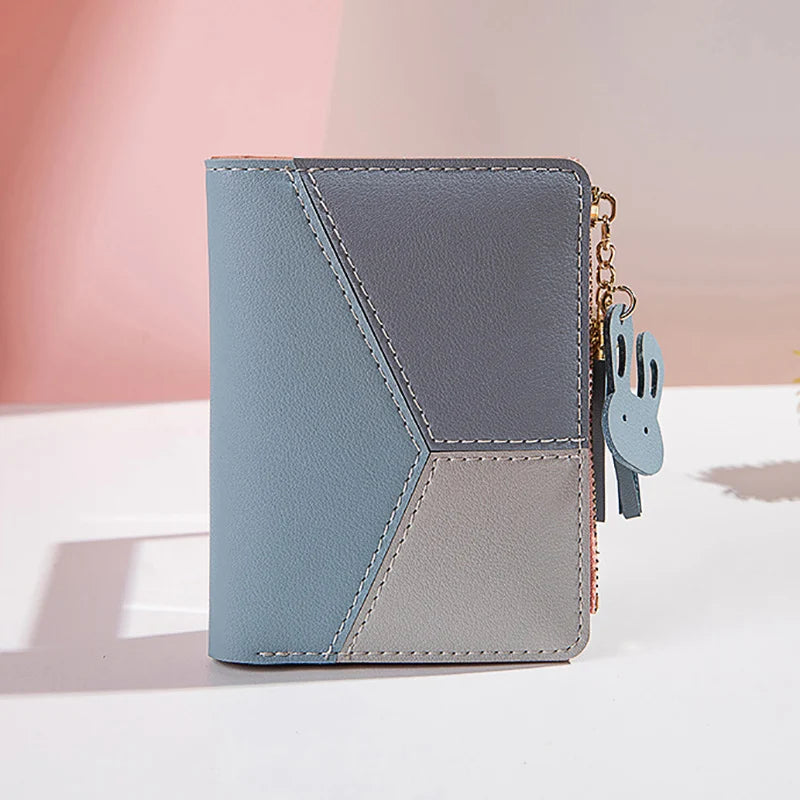 Color Block Tassel Wallet for Women – Small PU Leather Coin Purse