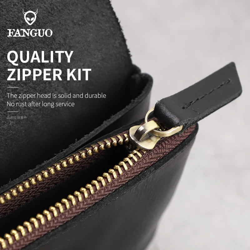 Genuine Leather Short Wallet – Men's Handmade Card Holder & Coin Purse