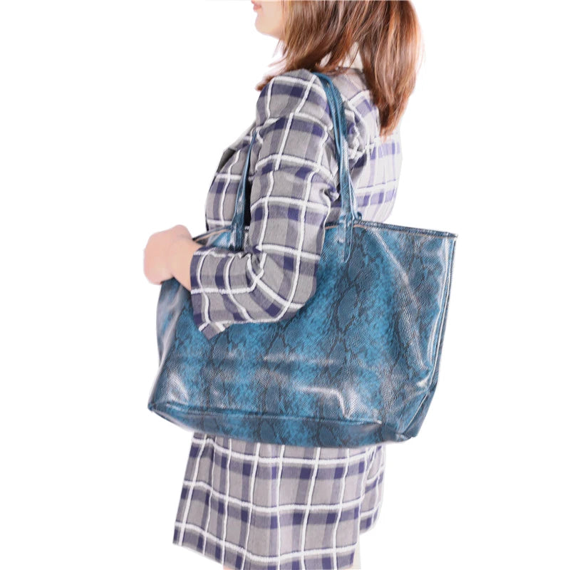 Large Capacity Women's Tote Bag – Exotic Texture Shoulder Handbag