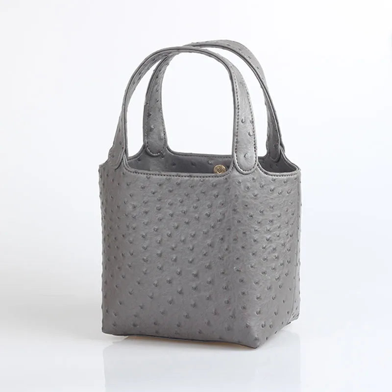Women S Bag Bucket Bags Female Tote Hand Ladies Designer Luxury Ostrich Leather Shoulder Organizer