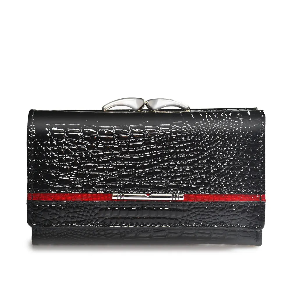 Genuine Leather Women's Small Short Clutch Wallet