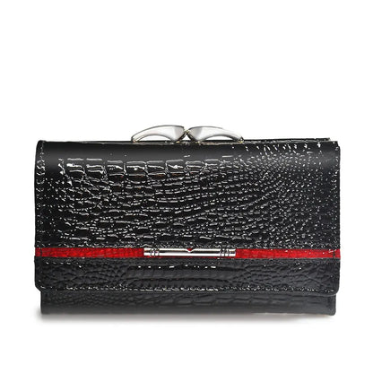 Genuine Leather Women's Small Short Clutch Wallet