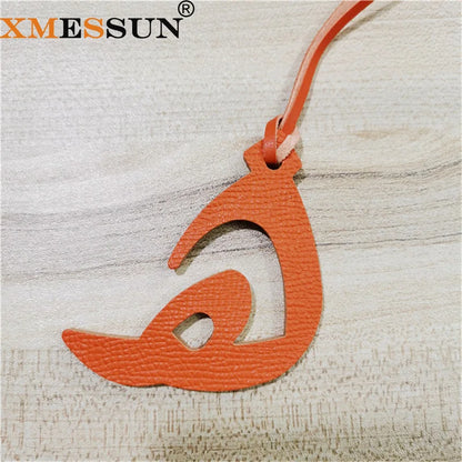 Wholesale Luxury Genuine Natural Leather Character Alphabet Arabic Letter H Keychain Backpack