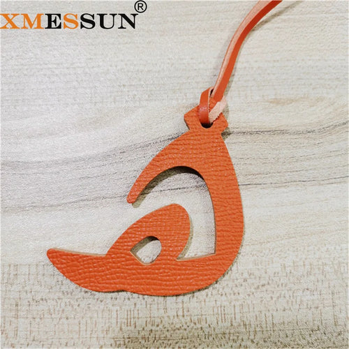 Wholesale Luxury Genuine Natural Leather Character Alphabet Arabic Letter H Keychain Backpack