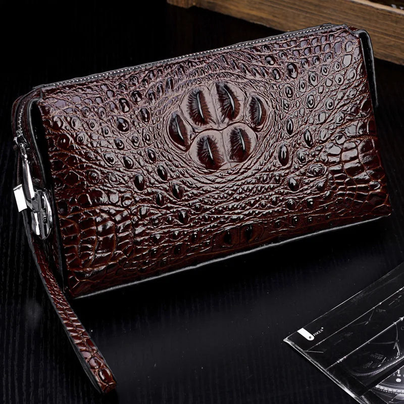 Crocodile Pattern Genuine Leather Clutch Bag