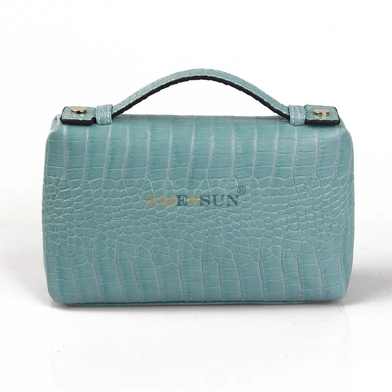 Exotic Embossed Leather Makeup Clutch Bag – Luxury Women's Handbag