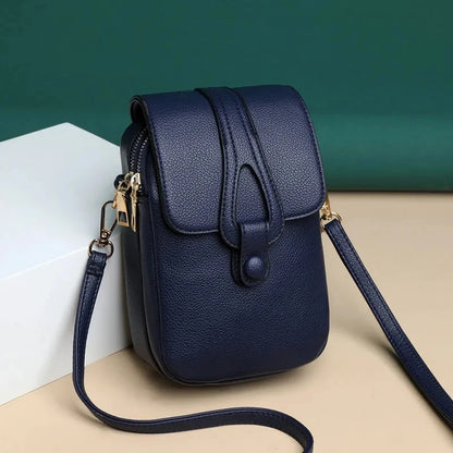 Crossbody Phone Purse for Women – Vintage Flap PU Leather Bag
