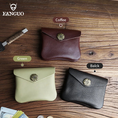 Crazy Horse Leather Card Wallet & Coin Purse – Unisex