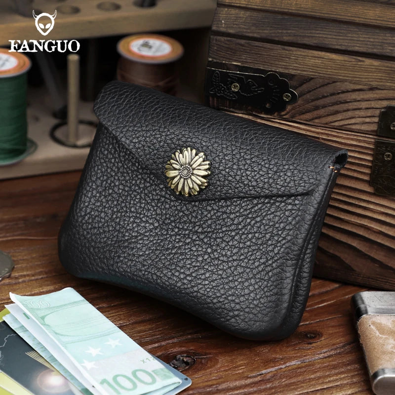 Crazy Horse Leather Card Wallet & Coin Purse – Unisex