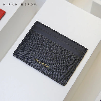 Genuine Leather Card Wallet with Free Monogram – Men's Slim Cardholder