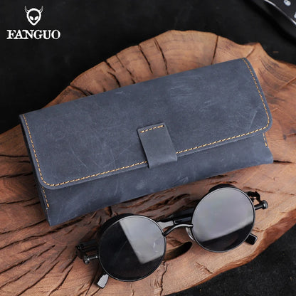 Genuine Leather Glasses Case – Handmade Sunglasses & Eyeglasses Holder