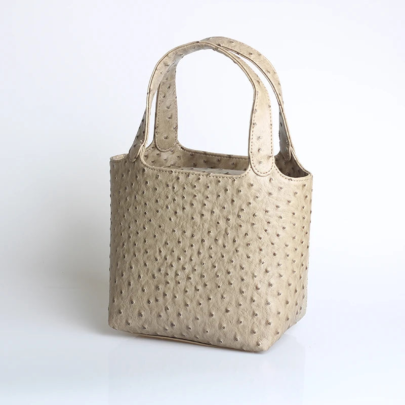 Women S Bag Bucket Bags Female Tote Hand Ladies Designer Luxury Ostrich Leather Shoulder Organizer