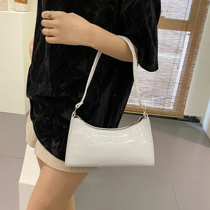 Crocodile Pattern PU Leather Shoulder Bag for Women