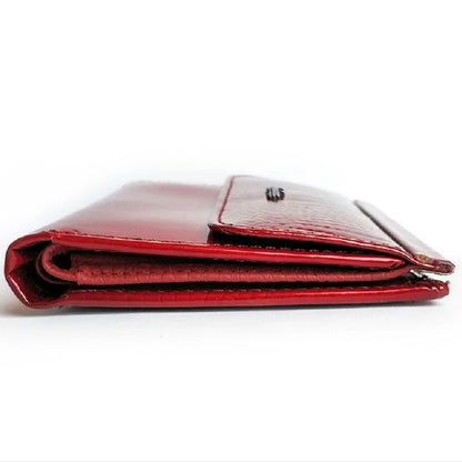 Genuine Leather Women's Short Wallet – Crocodile Pattern Purse