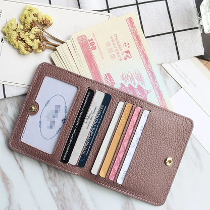 Slim Genuine Leather Card Holder Wallet for Women