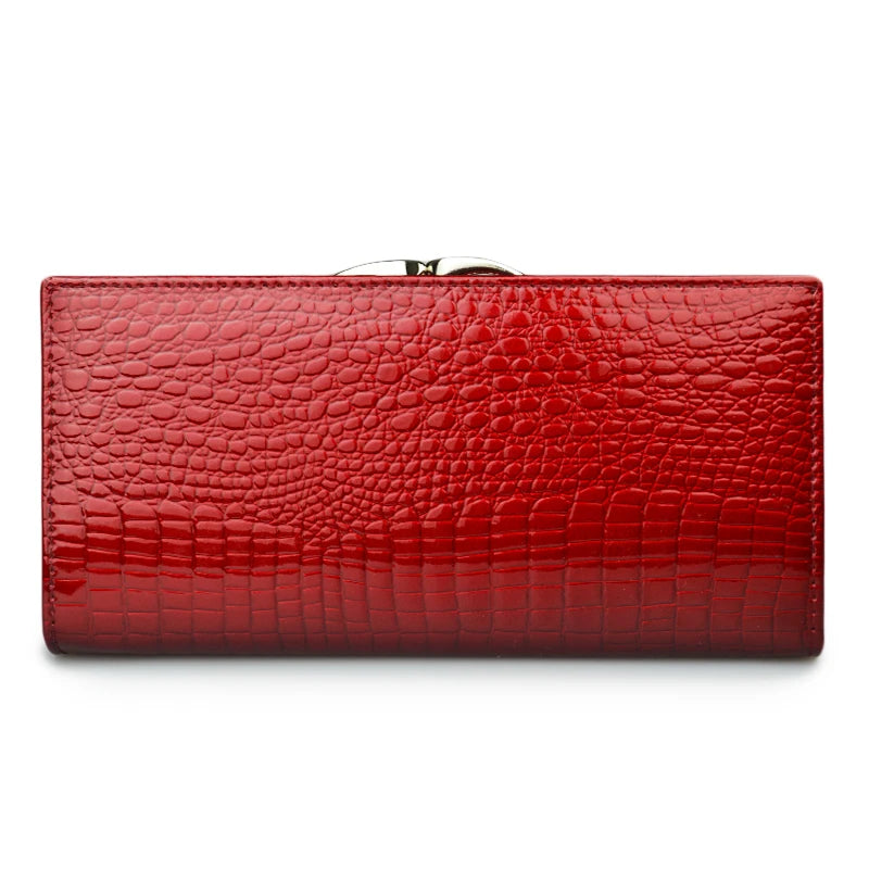 Alligator Leather Long Hasp Wallet for Women – Luxury Clutch Purse