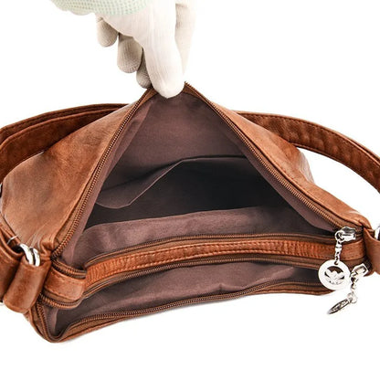 Vintage Women's PU Leather Shoulder Bag – Large Capacity Convertible Handbag