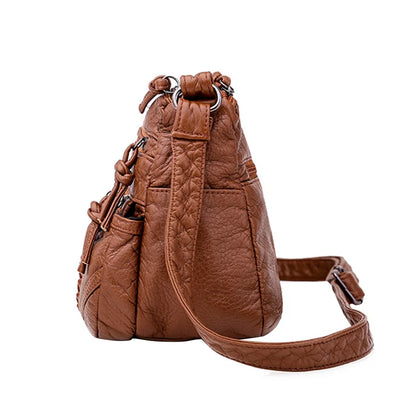 Soft PU Leather Crossbody Bag for Women – Lightweight Multi-Pocket Shoulder Purse