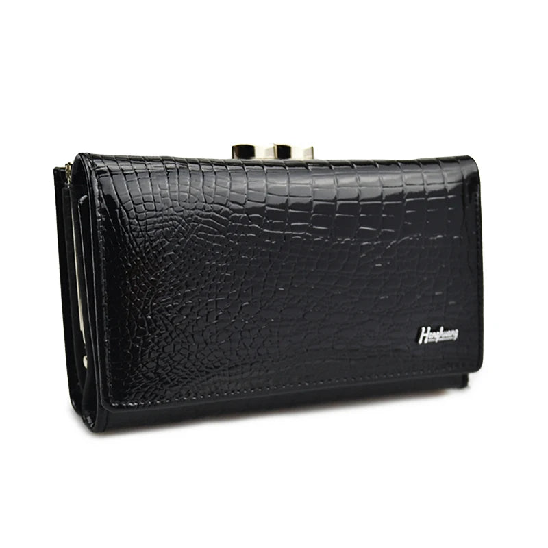 Alligator Pattern Women's Genuine Leather Short Wallet
