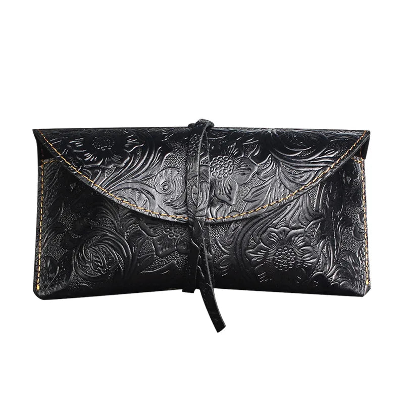 Genuine Leather Foldable Glasses Case for Men