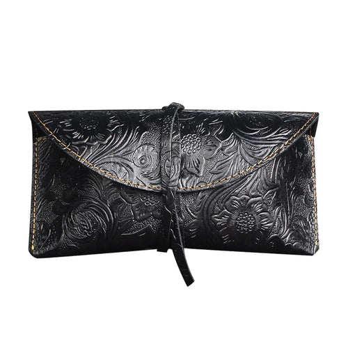 Genuine Leather Foldable Glasses Case for Men