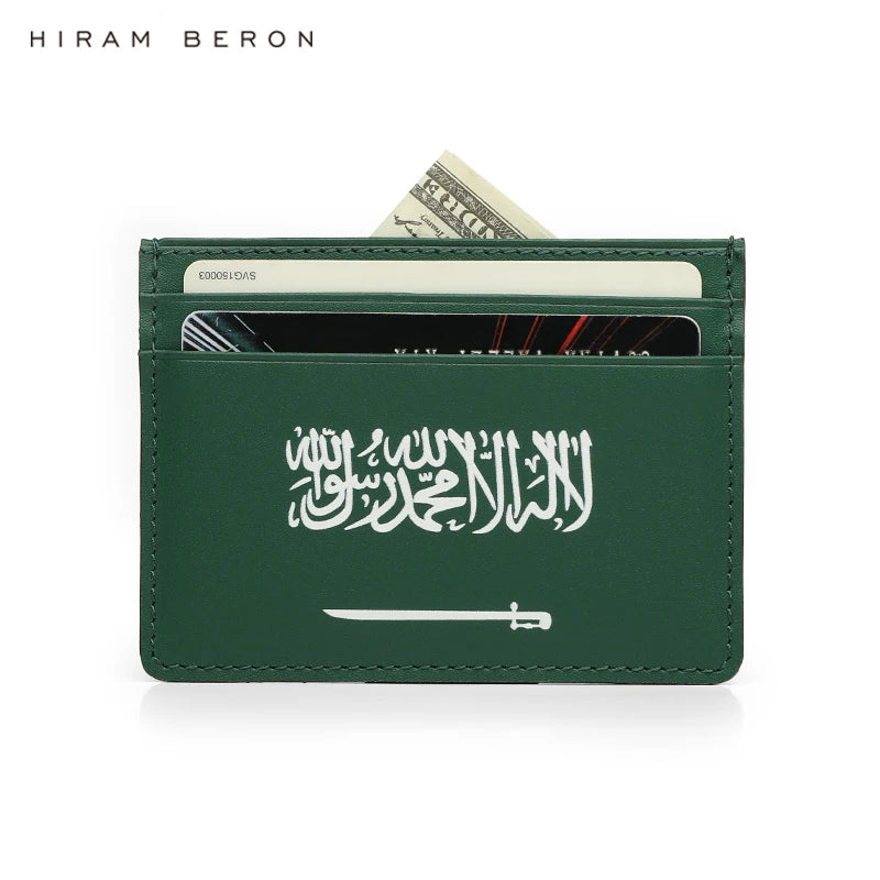 Saudi Arabia Flag Green Italian Leather Card Holder – Hiram Beron