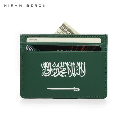 Saudi Arabia Flag Green Italian Leather Card Holder – Hiram Beron