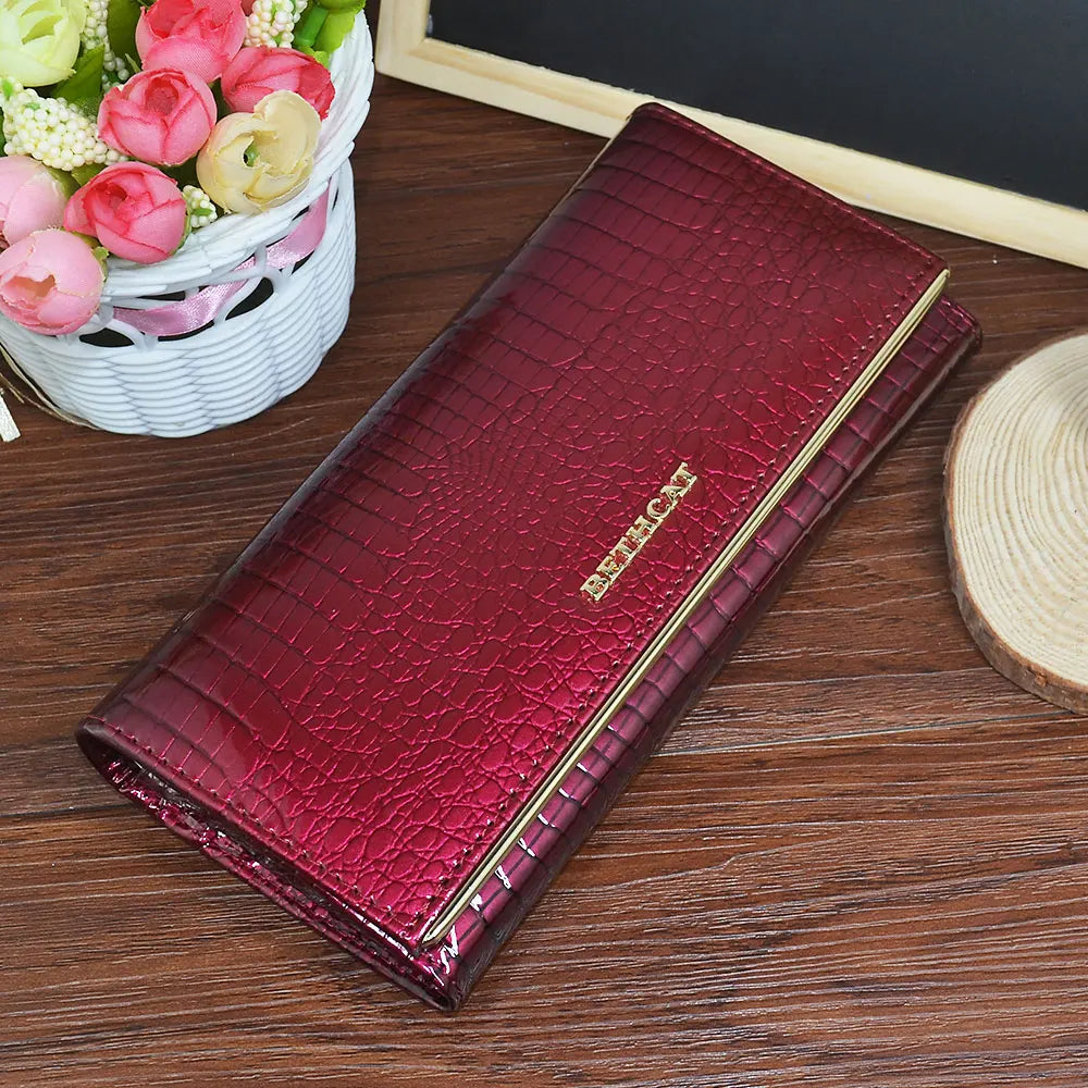 Genuine Leather Alligator Pattern Women's Long Wallet – BETHCAT