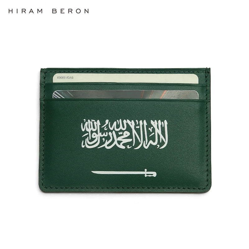Saudi Arabia Flag Green Italian Leather Card Holder – Hiram Beron