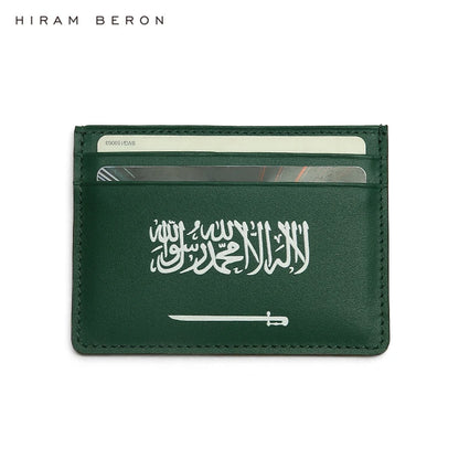 Saudi Arabia Flag Green Italian Leather Card Holder – Hiram Beron