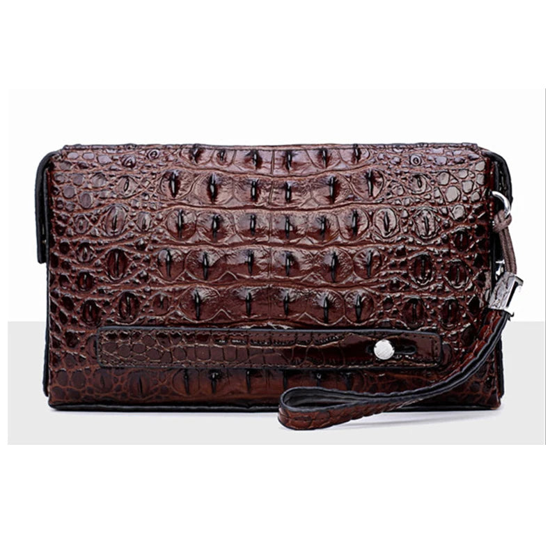 Crocodile Pattern Genuine Leather Clutch Bag