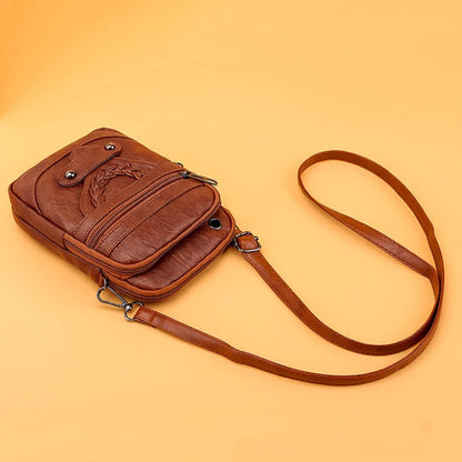 Crossbody Phone Bag for Women – Vintage PU Leather Purse