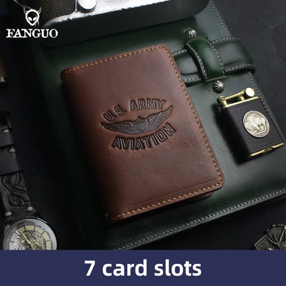 Genuine Leather Card Wallet – Handmade Driver License & Document Holder