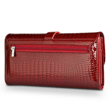 Alligator Pattern Women's Genuine Leather Long Wallet