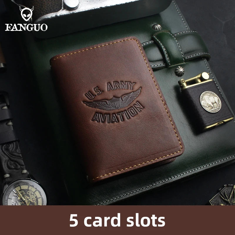 Genuine Leather Card Wallet – Handmade Driver License & Document Holder