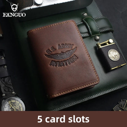 Genuine Leather Card Wallet – Handmade Driver License & Document Holder