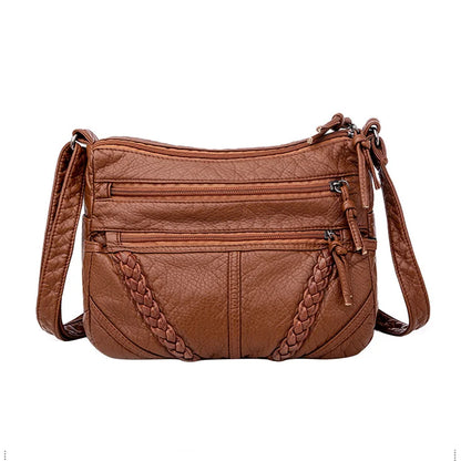 Soft PU Leather Crossbody Bag for Women – Lightweight Multi-Pocket Shoulder Purse