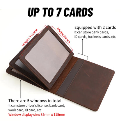 Genuine Leather Driver's License & Card Holder Case