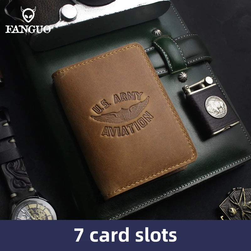 Genuine Leather Card Wallet – Handmade Driver License & Document Holder