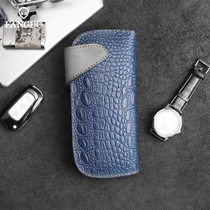 Crocodile Pattern Genuine Leather Long Wallet for Men