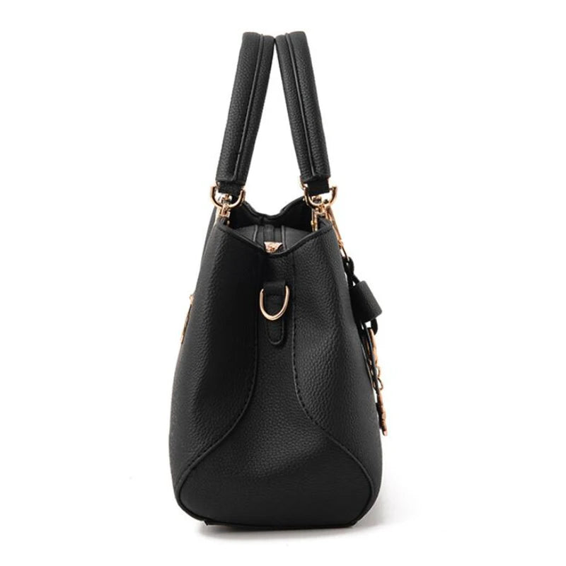 Women's Designer Handbag – Bow Accent & Star Charm Tote