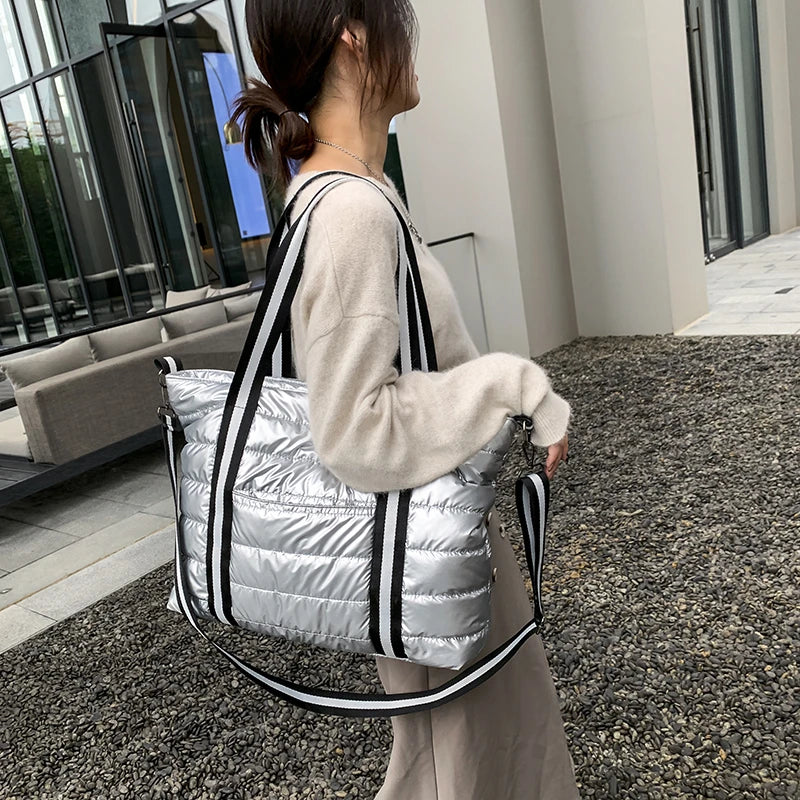 New Big Shoulder Bags Space Cotton Padded Handbags Woman Large Capacity Tote Bags Ladies Shopper Bolsa Feminina