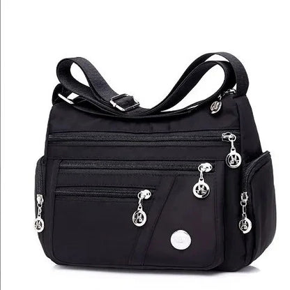 Waterproof Oxford Crossbody Bag – Multi-Zipper Women's Bag