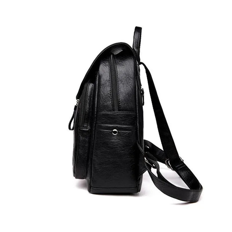 PU Leather Backpack for Women – Travel Shoulder Bag & School Rucksack